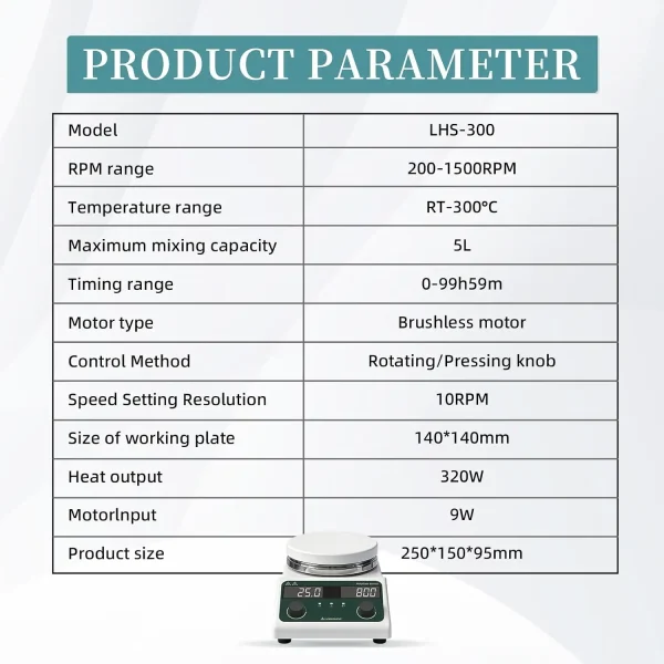 LHS-300 Magnetic Stirrer Hot Plate with Probe