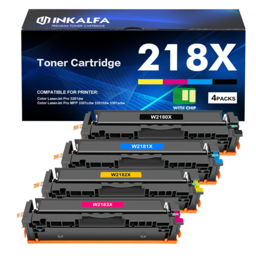 218X High Yield Toner Cartridges 4 Pack with Chip BNIB