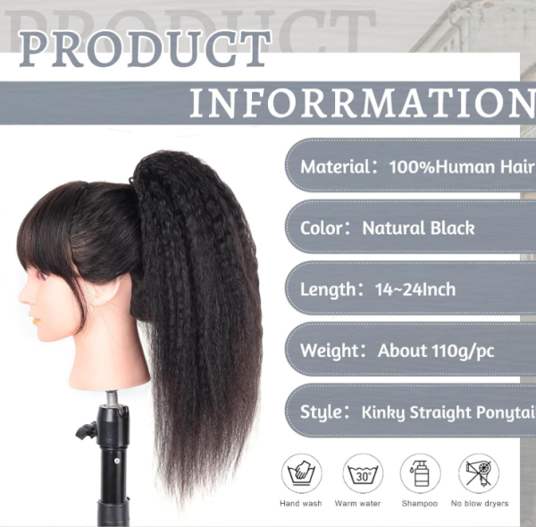 Kinky Straight Ponytail Extensions