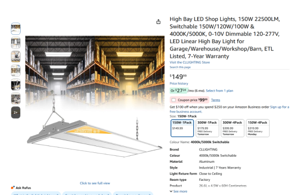 High Bay LED Shop Light Brand New in Box