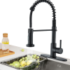 Matte Black Commercial Kitchen Faucet with Pull Down Sprayer